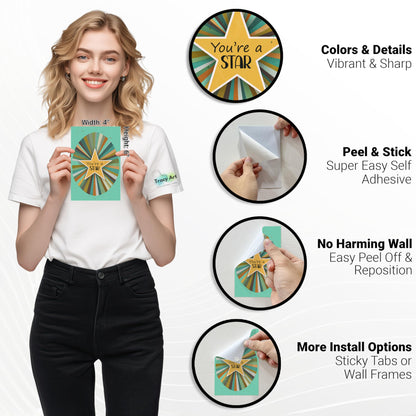 HK Studio Sage Green Mental Health Posters - Therapy Office Decor, Unframed 48 Pcs 4" x 6"