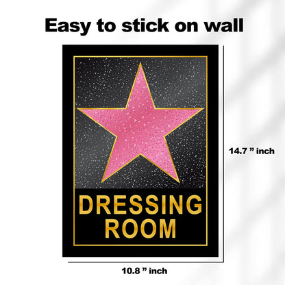HK Studio Dressing Room Decor for Teen Girls 10" x 15" - Pink Star Y2K Room Decor Aesthetic