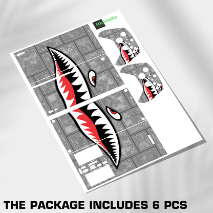 Skin Sticker Compatible with XBX Series X Cover - Funny Shark, 2 Controller Skins & Console Skin - No Bubble, Full Protection, Removable