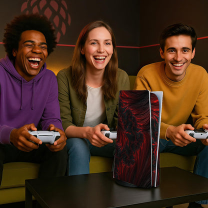 Skin Sticker for Game Console 5 Cover - Blood Hell, Compatible with Both Disc Edition & Digital Edition (not Slim Ver) - 2 Controller Skins & Console Skin - No Bubble, Full Protection, Removable