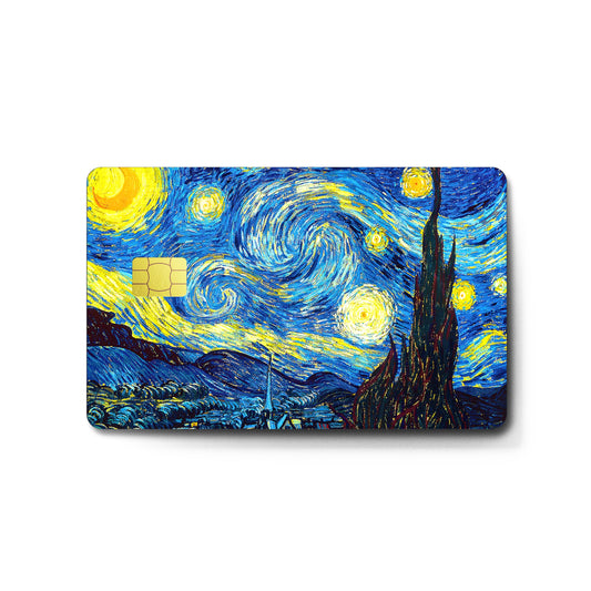 HK Studio Card Skin Sticker Starry Night for EBT, Credit, Debit Card Skin - Protecting and Personalizing Bank Card - No Bubble, Slim, Waterproof, Digital-Printed