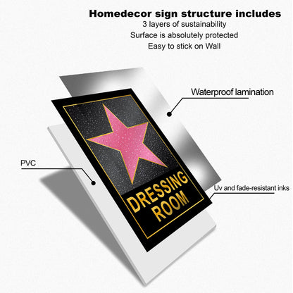 HK Studio Dressing Room Decor for Teen Girls 10" x 15" - Pink Star Y2K Room Decor Aesthetic