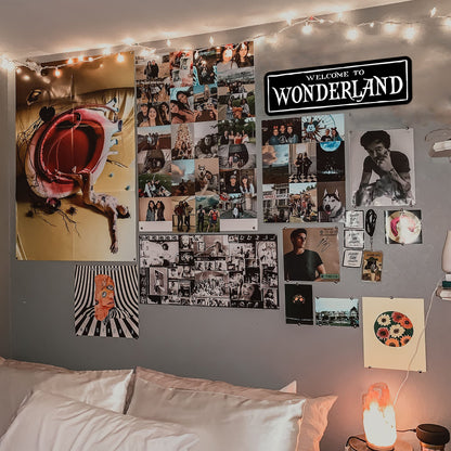 HK Studio Gothic Decor Alice Welcome to Wonderland 5" x 15" - Emo Witch Dark Academia Room Decor Aesthetic