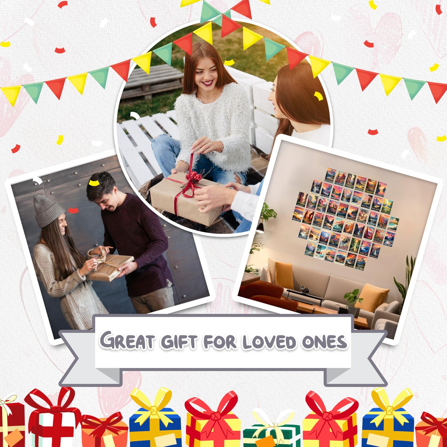 HK Studio Vintage National Park Posters - Vintage Travel Postcards, Unframed 48 Pcs 4" x 6"