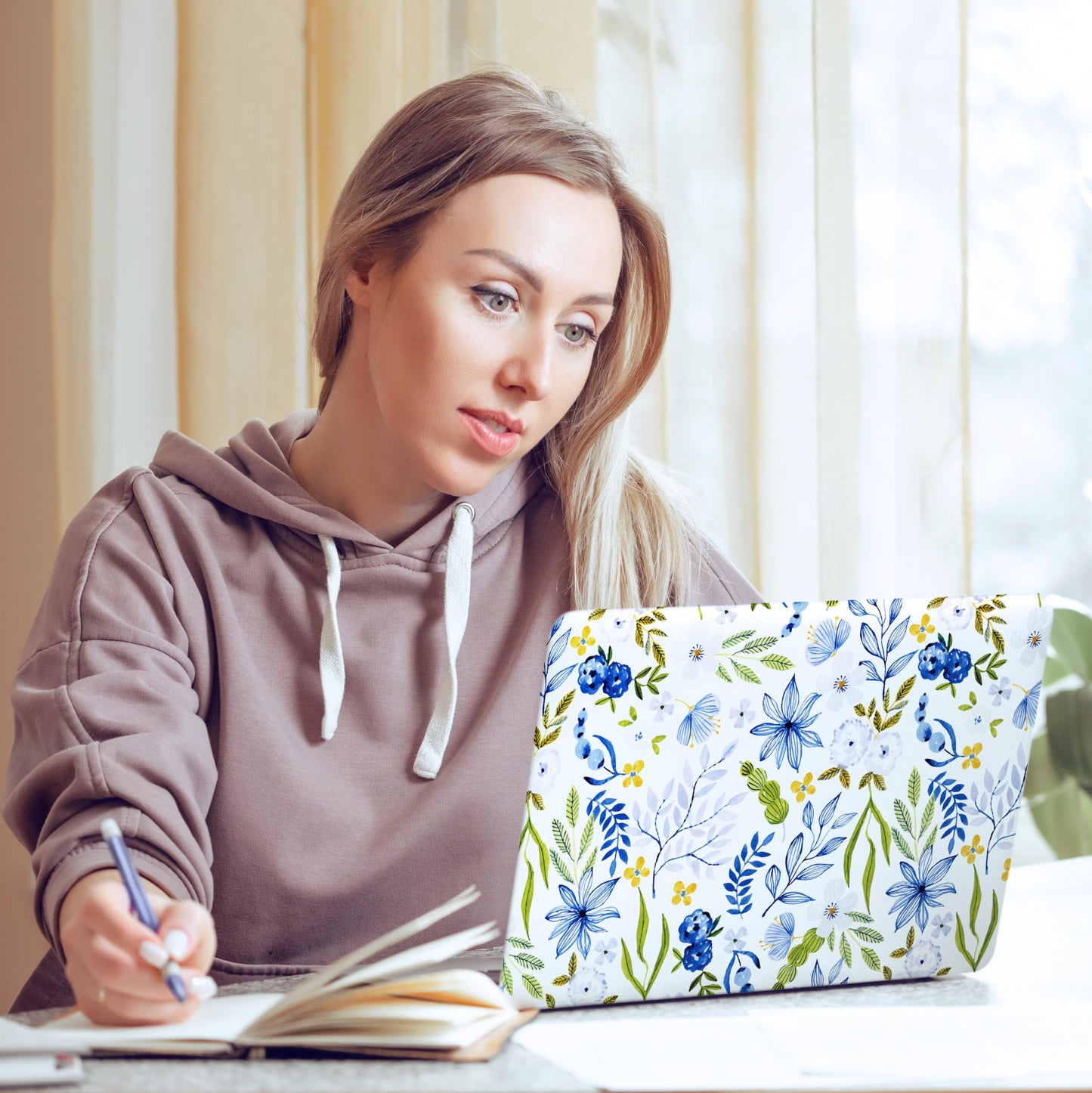 Laptop Skin Decal HP 15.6" - Botanical, Laptop Cover Sticker, No Cutting Required, No Bubble, Waterproof, Scratch Resistant - Including Wide Screen and Wrist Pad