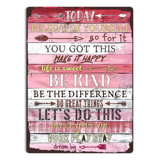 Pink Room Decor for Teen Girls - Pink Wall Decor, Motivational Wall Decor