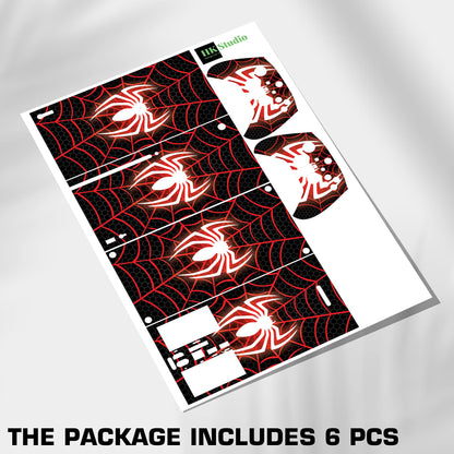 Skin Sticker Compatible with XBX Series X Cover - Spider Art, 2 Controller Skins & Console Skin - No Bubble, Full Protection, Removable