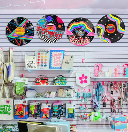 HK Studio Hippie Decor, Posters for Room Aesthetic, Galaxy - Record Decor, Music Themed Party Decorations, 4 Pcs 12"