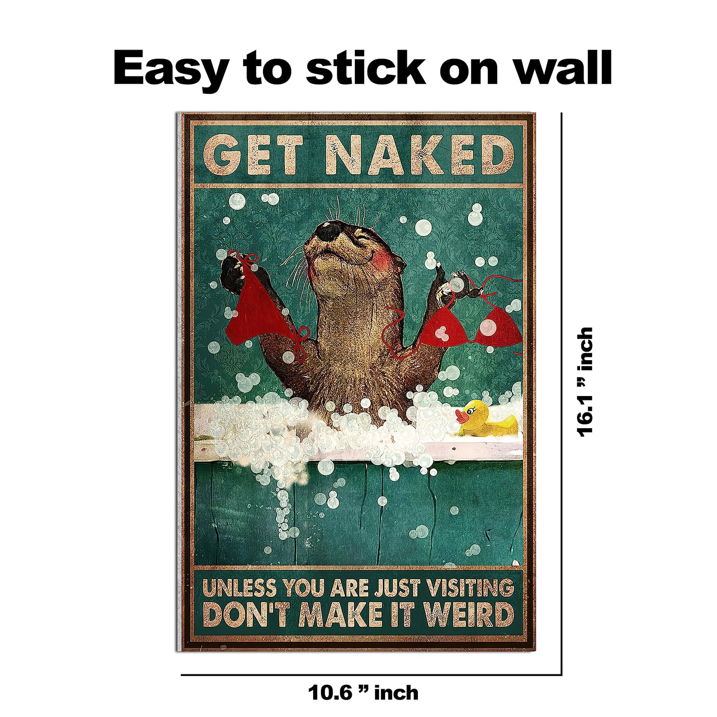 HK Studio Toilet Funny Bathroom Decor 11" x 16" Pack 4 - Hilarious Quotes Funny Bathroom Signs