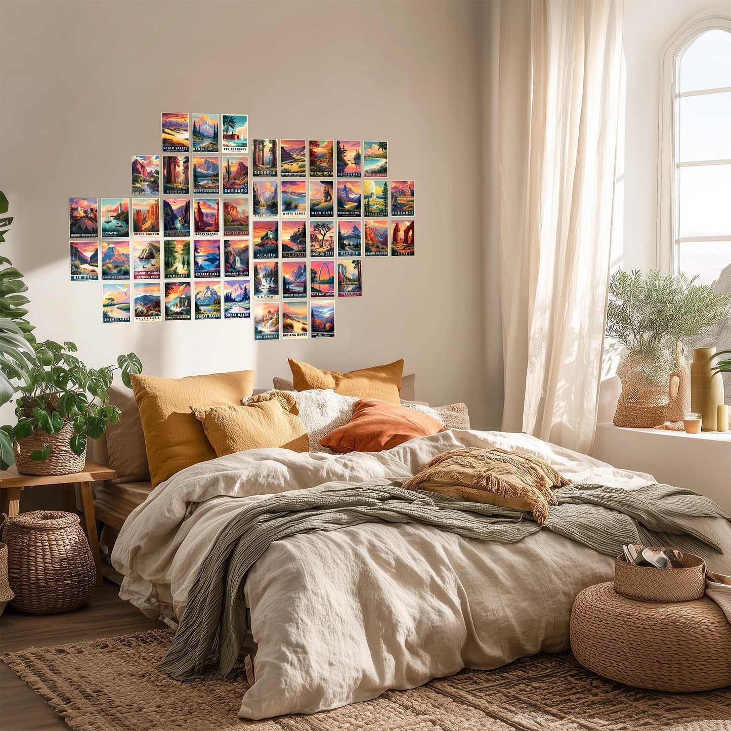 HK Studio Vintage National Park Posters - Vintage Travel Postcards, Unframed 48 Pcs 4" x 6"