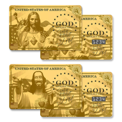 Credit Card Skin, Jesus Gold Card, 4 Pcs in 1 - Debit Card Skin, Bank, EBT, Metro, Key Card - Removable, Credit Card Sticker