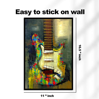 HK Studio Guitar Wall Art, Music Posters - Vintage Rock Guitar, Posters for Room Decor Aesthetic, Unframed 4 Pcs 11" x 16"
