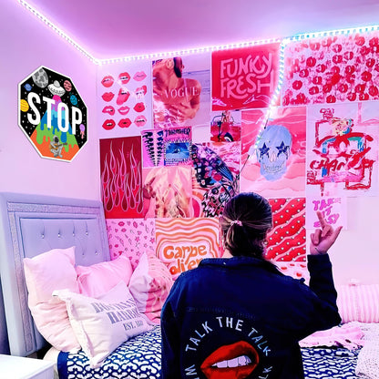 Hippie Decor, Galaxy Stop Sign - Trippy Room Decor, 13" x 13"