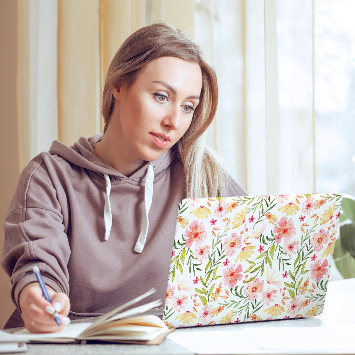 Laptop Skin Decal HP 15.6" - Botanical, Laptop Cover Sticker, No Cutting Required, No Bubble, Waterproof, Scratch Resistant - Including Wide Screen and Wrist Pad