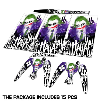 Skin Sticker for Game Console 5 Cover - Clown Art, Compatible with Both Disc Edition & Digital Edition (not Slim Ver) - 2 Controller Skins & Console Skin - No Bubble, Full Protection, Removable