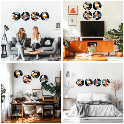 HK Studio Hippie Decor, Posters for Room Aesthetic, Pop Art - Record Decor, Music Themed Party Decorations, 4 Pcs 12"