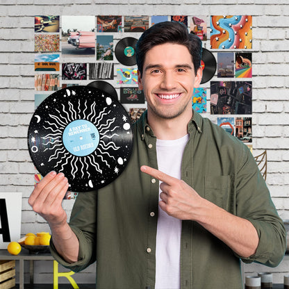 HK Studio Hippie Decor, Posters for Room Aesthetic - Record Decor, Music Themed Party Decorations, 4pcs 12"