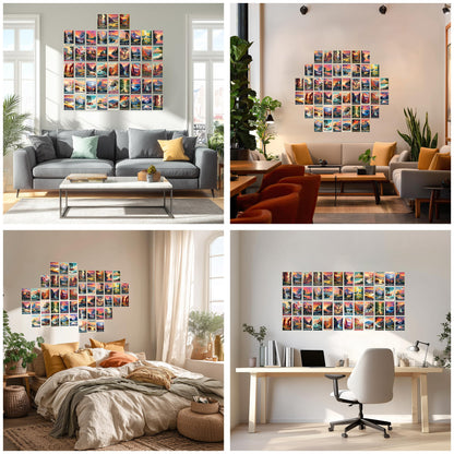 HK Studio Vintage National Park Posters - Vintage Travel Postcards, Unframed 48 Pcs 4" x 6"