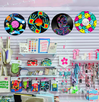 HK Studio Hippie Decor, Posters for Room Aesthetic - Record Decor, Music Themed Party Decorations, 4 Pcs 12"