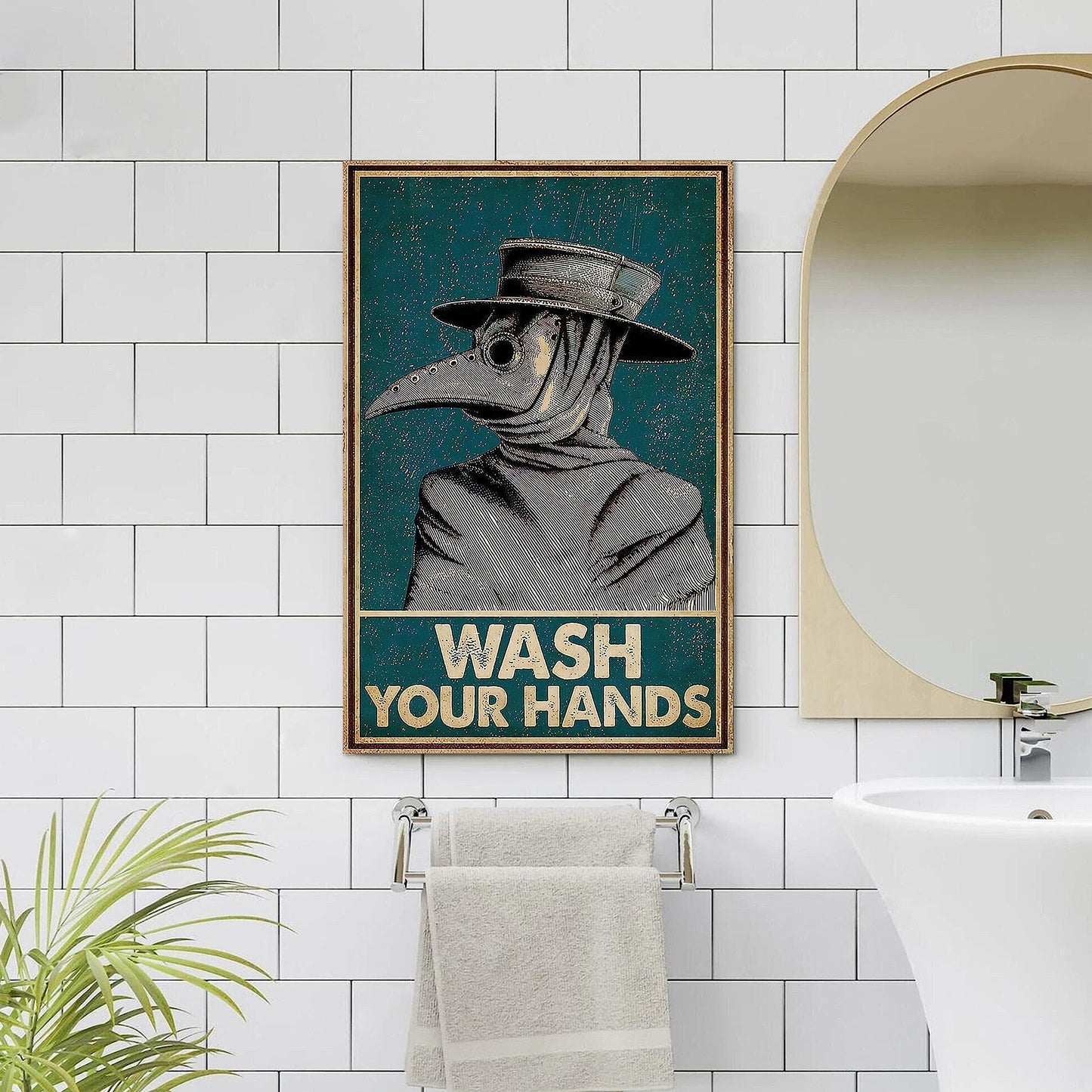 HK Studio Toilet Funny Bathroom Decor 11" x 16" Pack 4 - Hilarious Quotes Funny Bathroom Signs