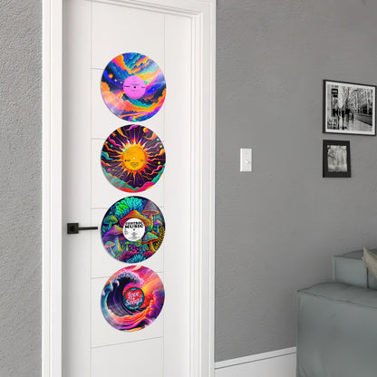 HK Studio Hippie Decor, Posters for Room Aesthetic, Sci-Fi - Record Decor, Music Themed Party Decorations, 4 Pcs 12"