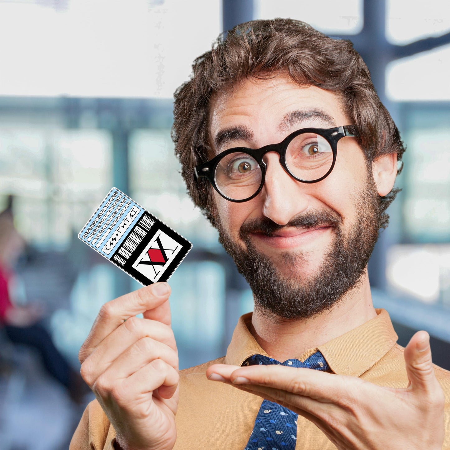 Credit Card Skin, Anime Hunter, 4 Pcs in 1 - Debit Card Skin, Bank, EBT, Metro, Key Card - Removable, Credit Card Sticker