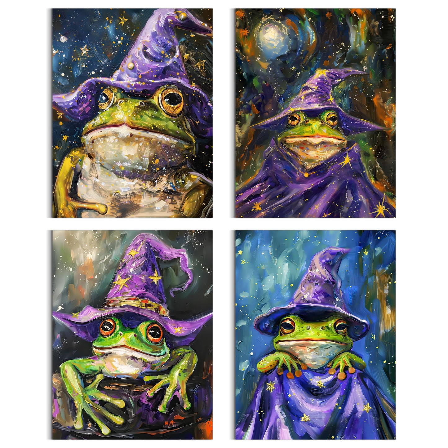 HK Studio Hippie Frog Wizard Aesthetic Posters 13" x 17" - Dorm Decor, Room Decor Aesthetic, Hippie Room Decor