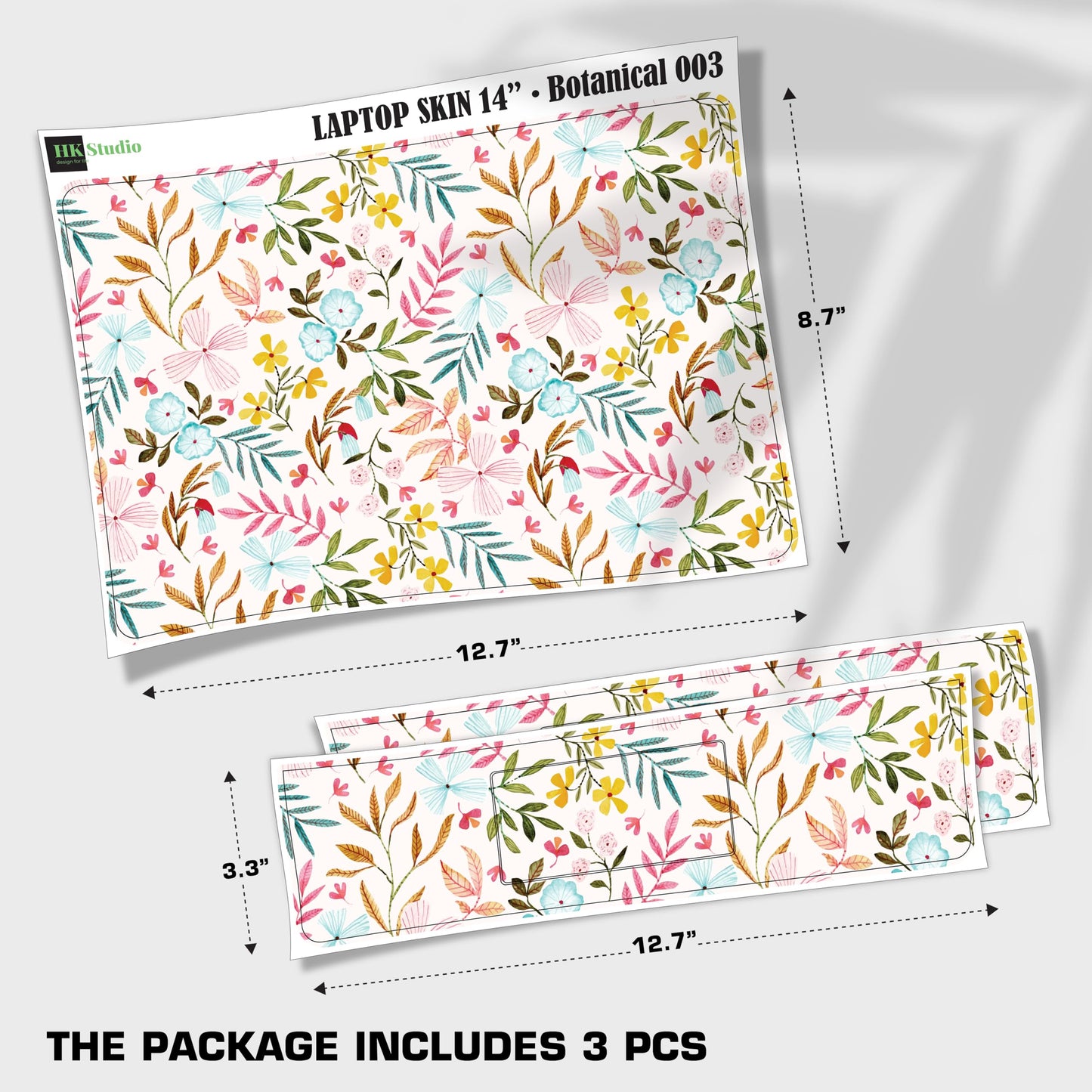 Laptop Skin Decal HP 14" - Botanical, Laptop Cover Sticker, No Cutting Required, No Bubble, Waterproof, Scratch Resistant - Including Wide Screen and Wrist Pad