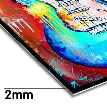 HK Studio Guitar Wall Art, Music Posters - Vintage Rock Guitar, Posters for Room Decor Aesthetic, Unframed 4 Pcs 11" x 16"