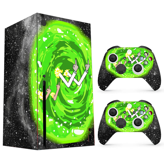 HK Studio Magic Portal Decal Sticker Skin to Cover X-Box Series X with No Bubble, Waterproof, Full Protection - Including 2 Controller Skins and Console Skin