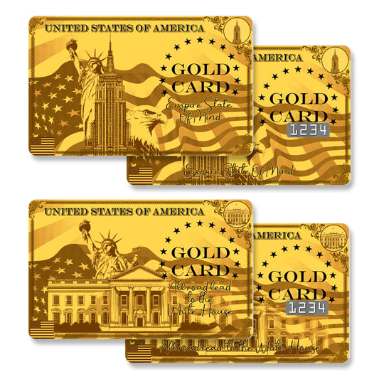 Credit Card Skin, White House & Empire State, 4 Pcs in 1 - Debit Card Skin, Bank, EBT, Metro, Key Card - Removable, Credit Card Sticker