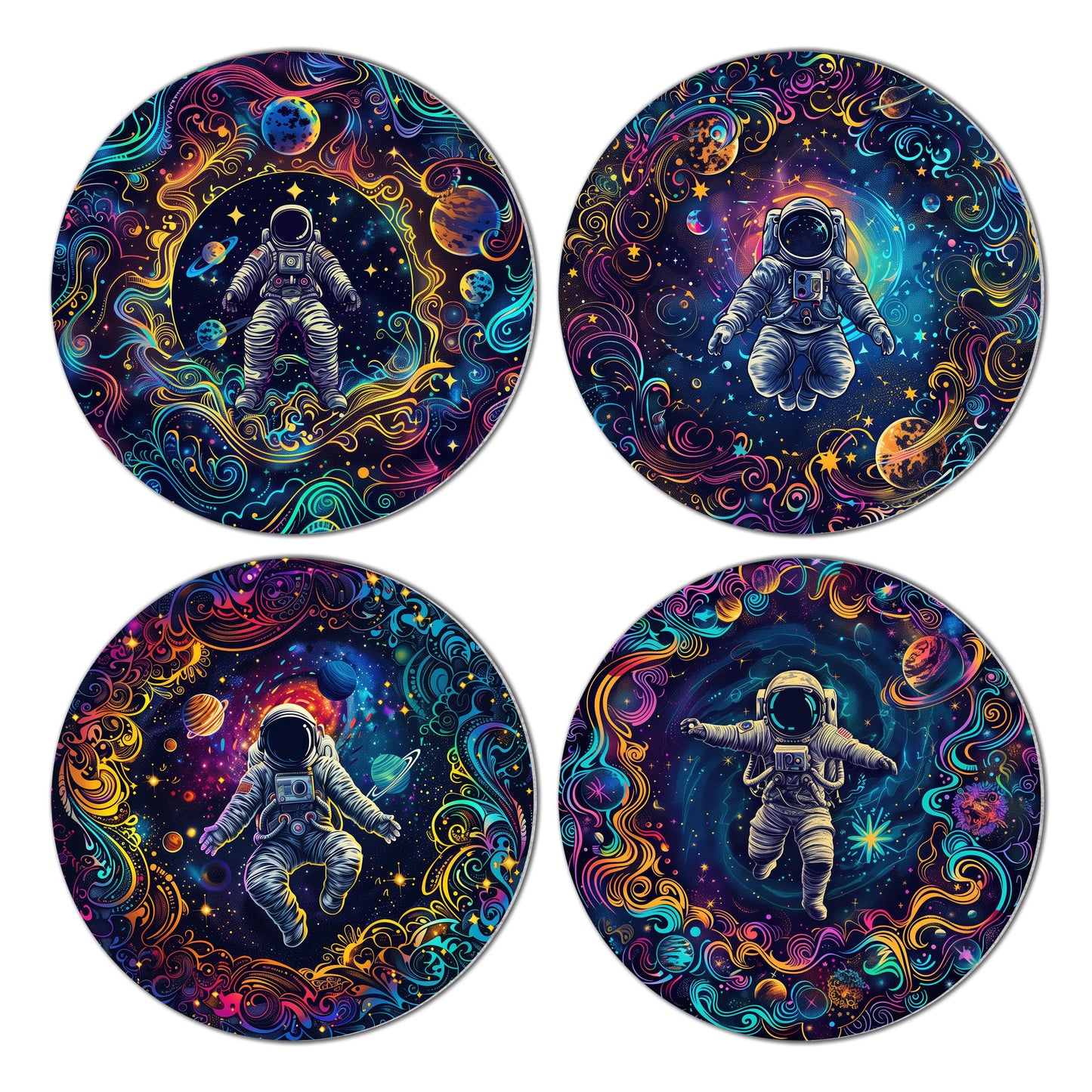 HK Studio Space Decor Astronaut Posters - Hippie Space Decorations, Space Themed Bedroom Decor