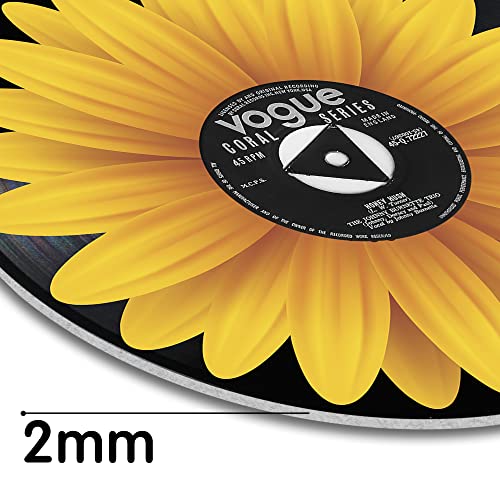 Record Decor with Sunflower Wall Art Thick