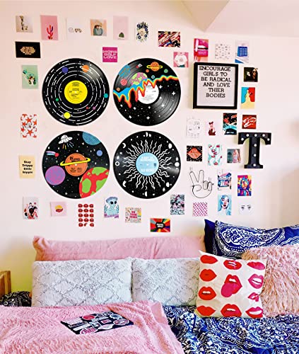 4 Records Decor with Galaxy Wall Art