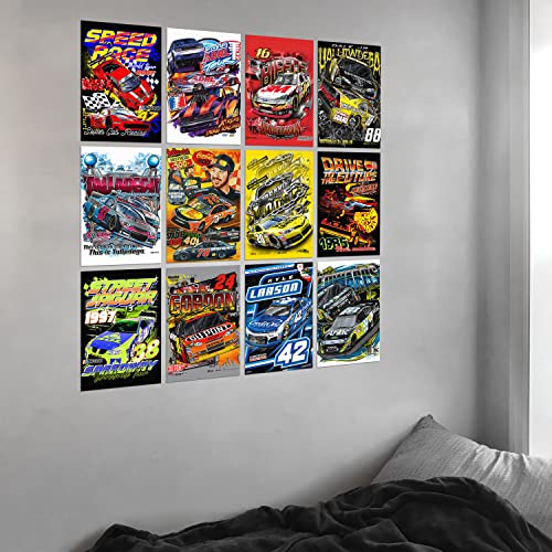 Posters Pack - Vintage Race Car Posters Decal