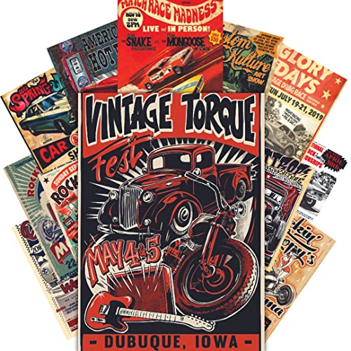 Posters Pack - Vintage Car Posters Decal