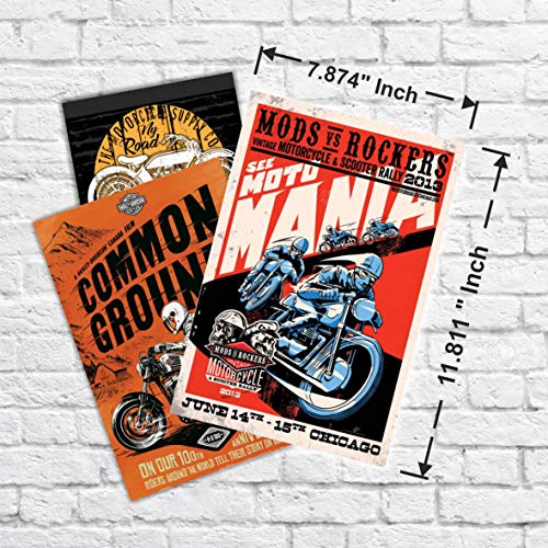 Posters Pack - Vintage Motorcycle Posters Decal