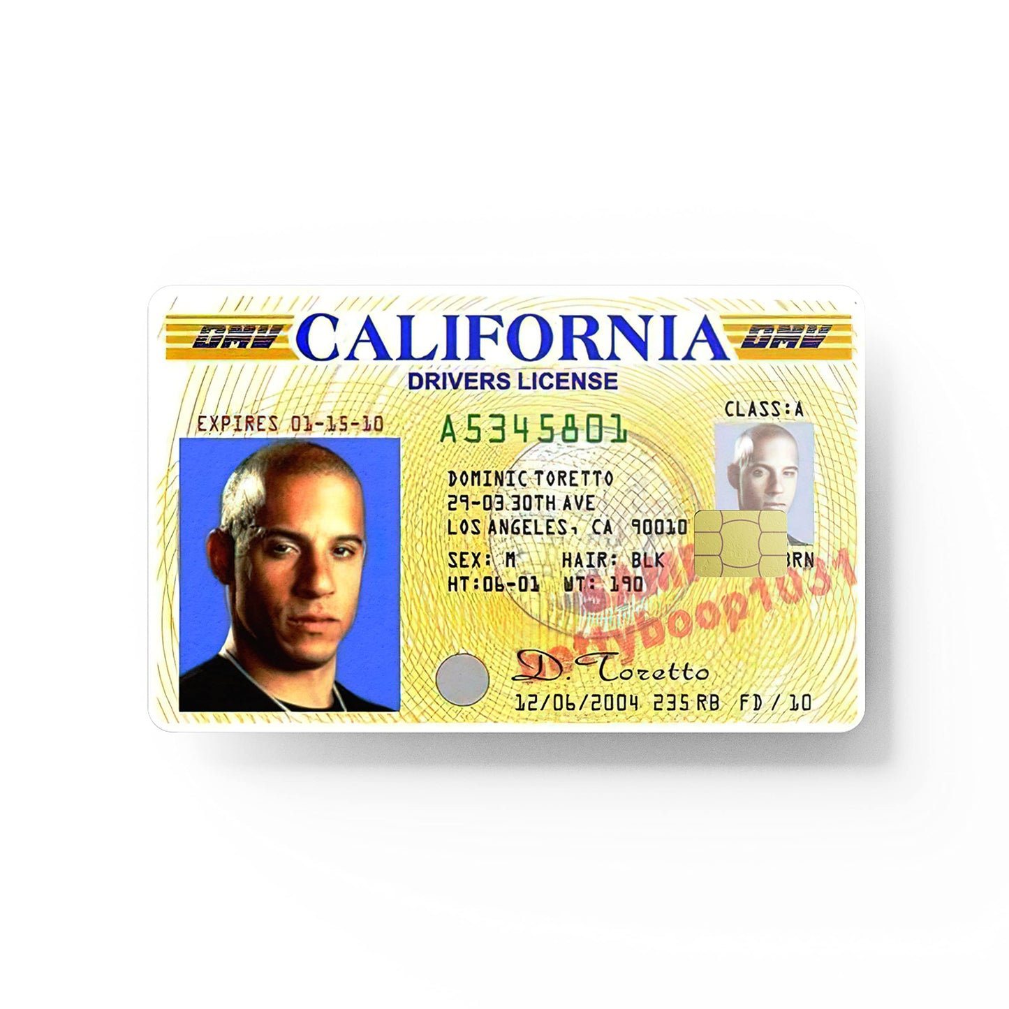 Card Skin Sticker - Dom Driver License