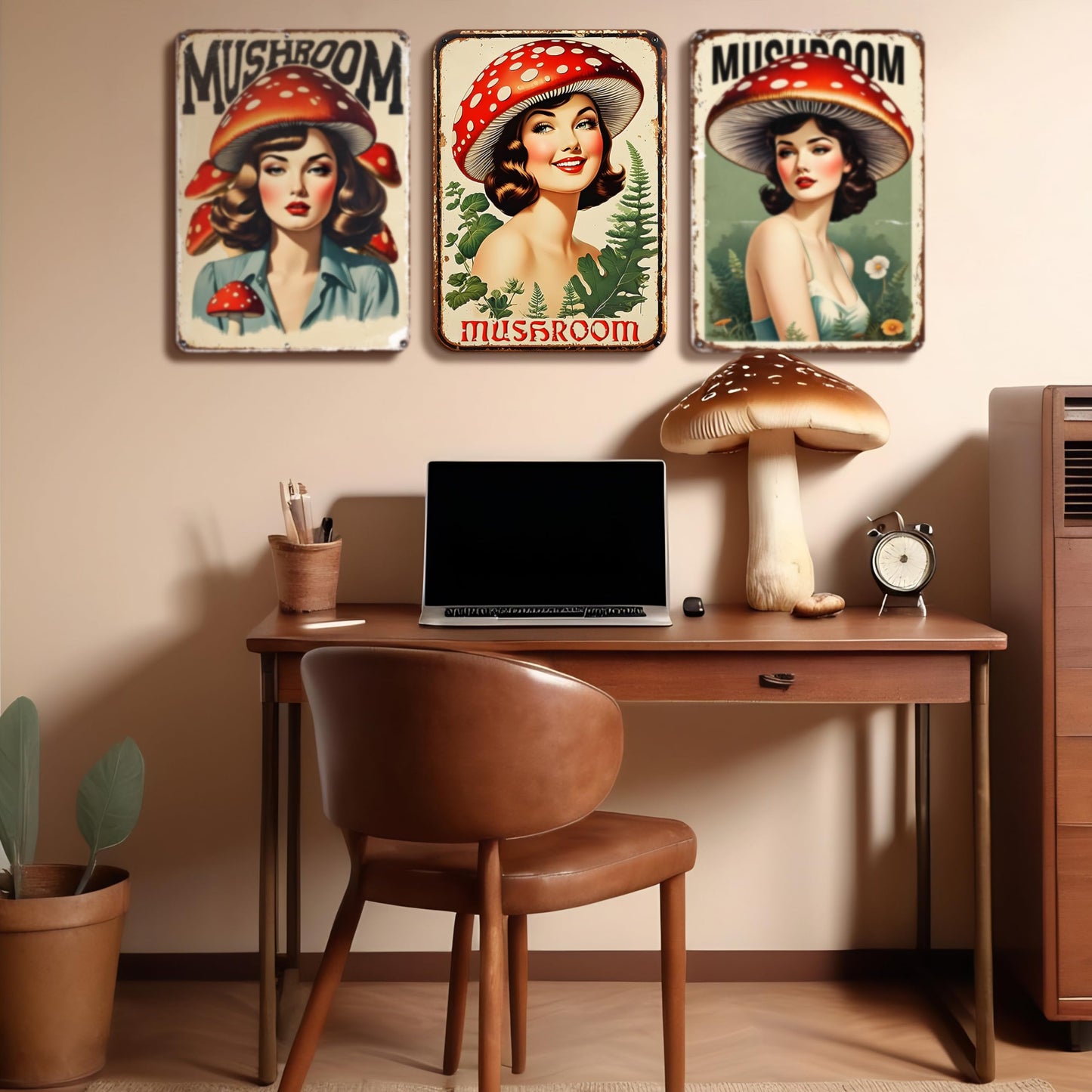 Posters Pack - Vintage Mushroom Girl (V1)